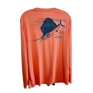 Reel Life Fishing Shirt Sz Large Coral Fishing Sun "Sail She Goes" Sailfish